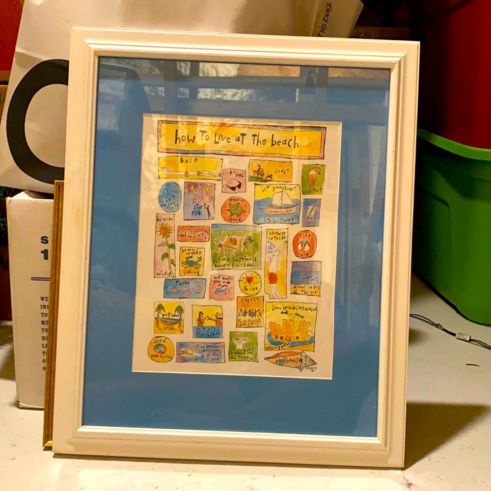 How to live at the beach Framed Print